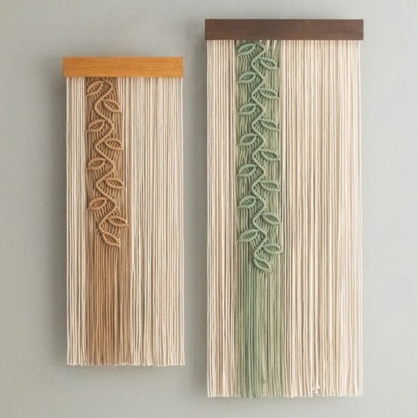 Craftmania macrame wall hanging displayed on living room wall